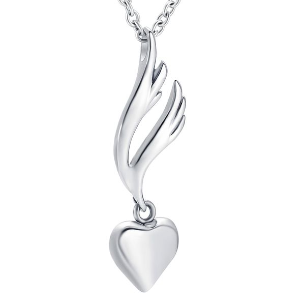 zzl124 flying heart unique design gift necklace for women stainless steel cremation jewelry funeral urn casket souvenirs, Silver
zzl124 flying heart unique design gift necklace for women stainless steel cremation jewelry funeral urn casket souvenirs, Silver