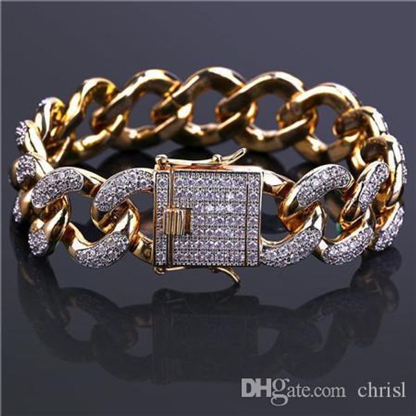 18k real gold planted miami cuba link bracelets hip hop full zircon iced out men bracelets, Golden;silver
18k real gold planted miami cuba link bracelets hip hop full zircon iced out men bracelets, Golden;silver