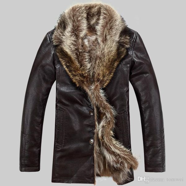 raccoon fur coats long shearling jackets mens winter real leather jackets fur collar thicken warm outerwear snow windbreaker big sizes, Black
raccoon fur coats long shearling jackets mens winter real leather jackets fur collar thicken warm outerwear snow windbreaker big sizes, Black