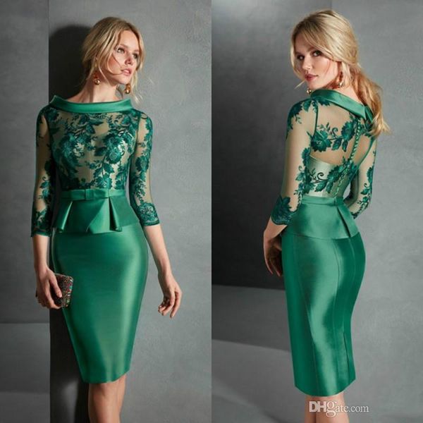 elegant green mother dress jewel neck appliqued long sleeves knee length bow sash ruffle wedding guest gowns custom made evening dresses, Black;red
elegant green mother dress jewel neck appliqued long sleeves knee length bow sash ruffle wedding guest gowns custom made evening dresses, Black;red