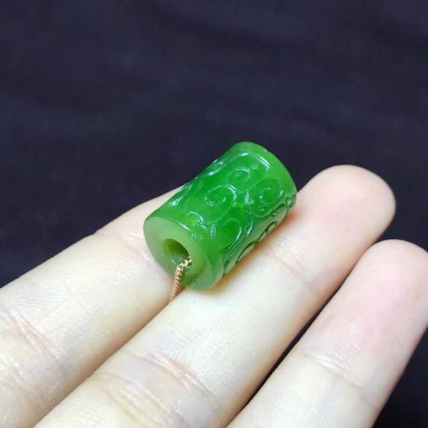 zhe ru jewelry 18k gold inlay natural hetian jasper spinach green 18 * 12 lucky bead pendant necklace elegant clavicle chain, Silver
zhe ru jewelry 18k gold inlay natural hetian jasper spinach green 18 * 12 lucky bead pendant necklace elegant clavicle chain, Silver
