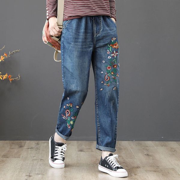 vintage high waist jeans women plus size 3xl floral embroidery boyfriend jeans for women harem pants denim mom mujer q1301, Blue
vintage high waist jeans women plus size 3xl floral embroidery boyfriend jeans for women harem pants denim mom mujer q1301, Blue