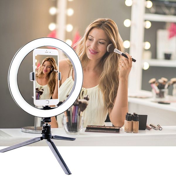 pgraphy led selfie makeup mirror light 260mm dimmable make up camera phone lamp with table tripods phone stand holder
pgraphy led selfie makeup mirror light 260mm dimmable make up camera phone lamp with table tripods phone stand holder