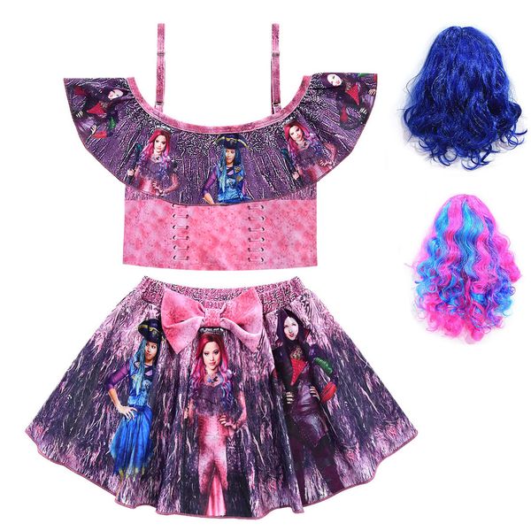 children swimsuit descendants 3 mal audrey cosplay costume fancy dress childrens one-shoulder skirt swimwear grils, White
children swimsuit descendants 3 mal audrey cosplay costume fancy dress childrens one-shoulder skirt swimwear grils, White