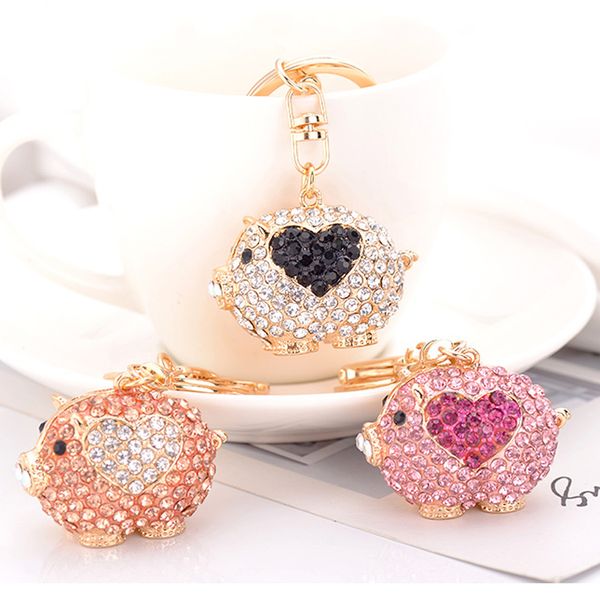 cut love heart pig pendant keychains sparkling rhinestone crystal gold color metal animal women's key chain rings holder, Silver
cut love heart pig pendant keychains sparkling rhinestone crystal gold color metal animal women's key chain rings holder, Silver