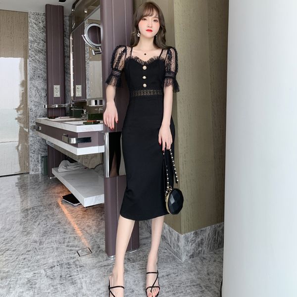 black lace patchwork hollow out midi summer dresses for women 2020 corset dresses woman party night sheer, Black;gray
black lace patchwork hollow out midi summer dresses for women 2020 corset dresses woman party night sheer, Black;gray