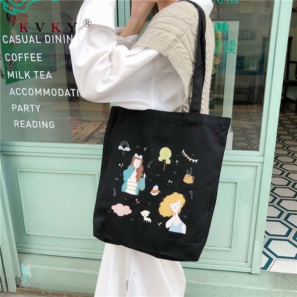 2020 новый милый японский большой холщовый мешок ins одного плеча холщовый мешок женский литературные свежее student tote сумки оптом черный 
2020 новый милый японский большой холщовый мешок ins одного плеча холщовый мешок женский литературные свежее student tote сумки оптом черный