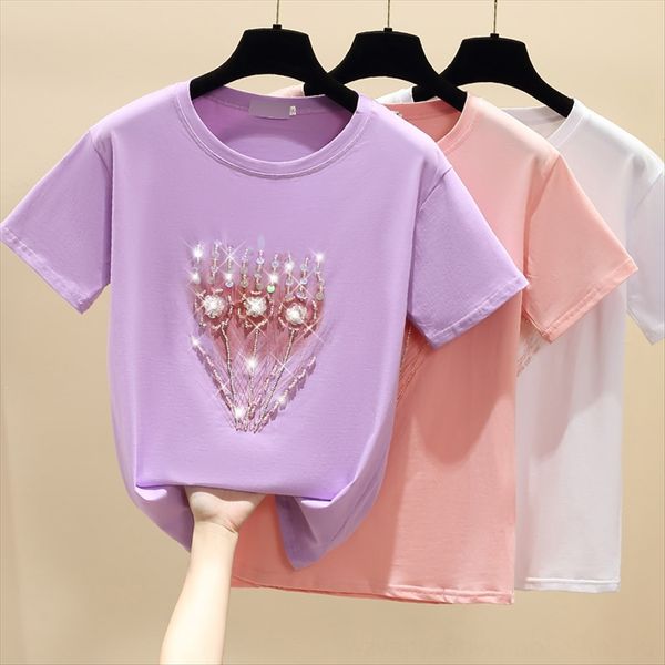 color heavy jewelry candy t-shirt candy industry beaded sequins age-reducing women's ins loose round collar cotton all-match short-sl, White
color heavy jewelry candy t-shirt candy industry beaded sequins age-reducing women's ins loose round collar cotton all-match short-sl, White
