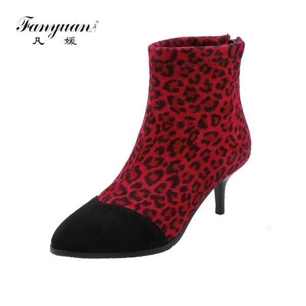 fanyuan new plus size 34-48 fashion leopard ankle boots women 2019 autumn add fur booties thin high heels shoes woman, Black
fanyuan new plus size 34-48 fashion leopard ankle boots women 2019 autumn add fur booties thin high heels shoes woman, Black
