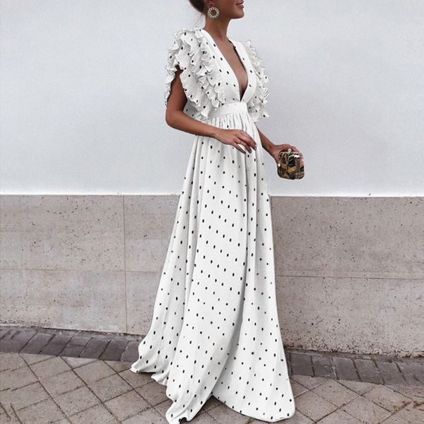 5 colors dot printed pleat cap sleeves long women party evening dresses new deep v neck a line floor length fashion women casual dress, Black;gray
5 colors dot printed pleat cap sleeves long women party evening dresses new deep v neck a line floor length fashion women casual dress, Black;gray