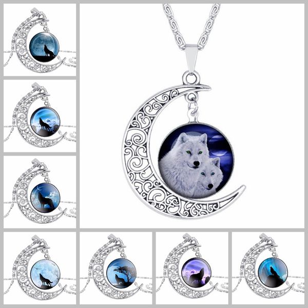 wolf pattern hollow carved moon multicolor time gemstone necklace pendant europe united states popular men women jewelry gift, Silver
wolf pattern hollow carved moon multicolor time gemstone necklace pendant europe united states popular men women jewelry gift, Silver