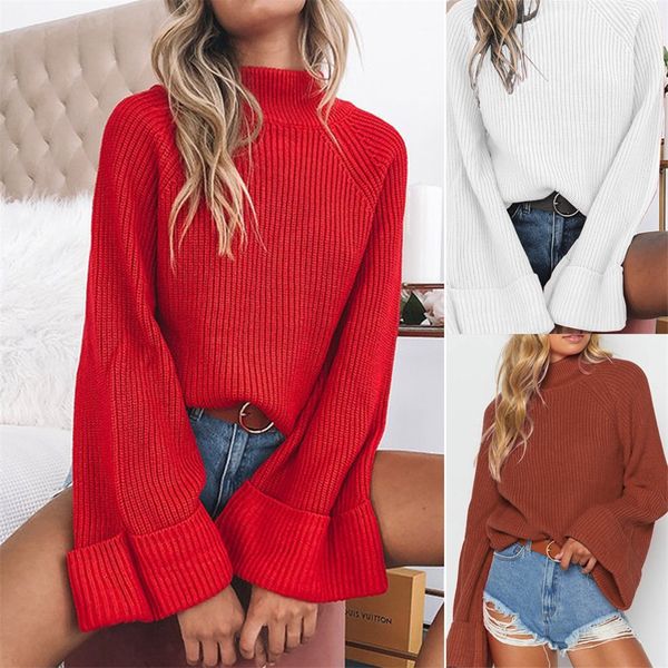 new fashion casual knitting women's sweater pullover solid bell sleeve o-neck autumn winter slim-fit tight sweater blouse, White;black
new fashion casual knitting women's sweater pullover solid bell sleeve o-neck autumn winter slim-fit tight sweater blouse, White;black