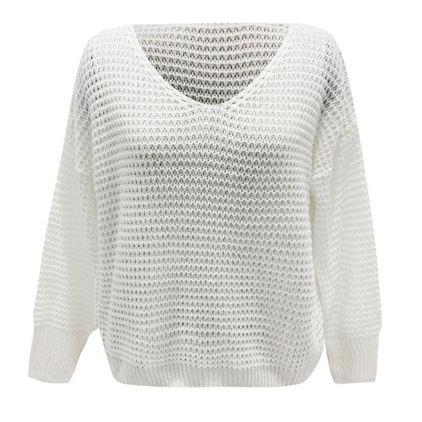 long sleeve spring autumn sweater jumper women sweater female knitted sweater jumpers solid color v-neck loose lady pullovers, White
long sleeve spring autumn sweater jumper women sweater female knitted sweater jumpers solid color v-neck loose lady pullovers, White