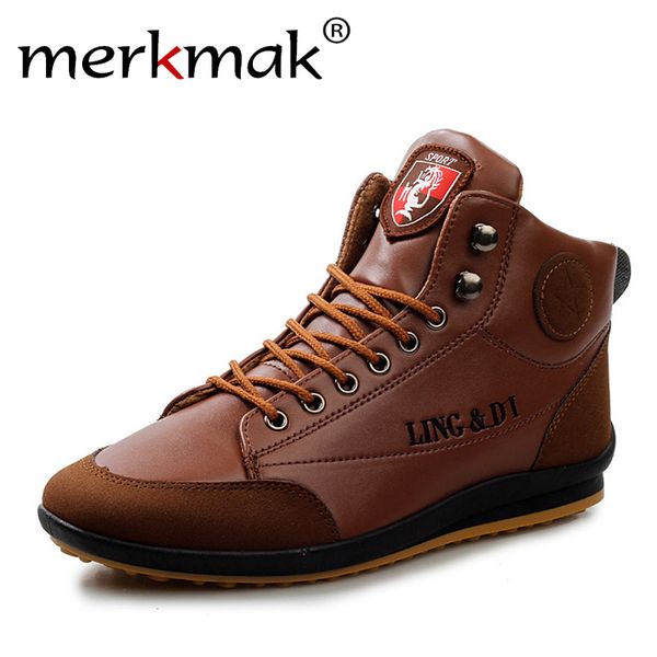 merkmak 2019 new men leather boots fashion autumn ankle booties classic lace-up men casual shoes big size 39-46 male sneakers, Black
merkmak 2019 new men leather boots fashion autumn ankle booties classic lace-up men casual shoes big size 39-46 male sneakers, Black