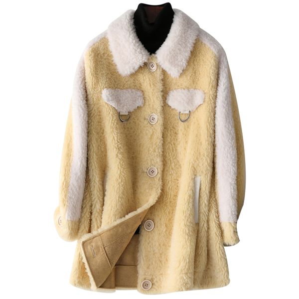 real fur coat 100% wool jacket autumn winter coat women clothes 2020 korean vintage sheep shearling suede lining zt3885, Black
real fur coat 100% wool jacket autumn winter coat women clothes 2020 korean vintage sheep shearling suede lining zt3885, Black