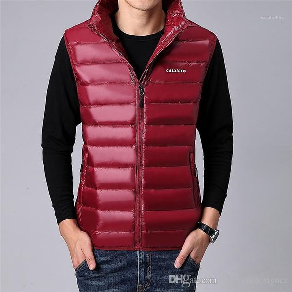 stand collar sleeveless homme clothing warm style fashion casual apparel mens winter designer down solid color, Black 
stand collar sleeveless homme clothing warm style fashion casual apparel mens winter designer down solid color, Black