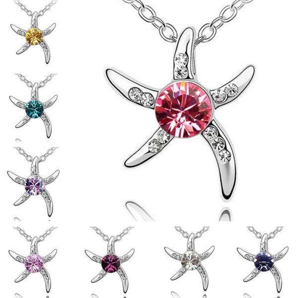 crystal necklace starfish pendant women's alloy necklace djn103 mix order pendant necklaces jewelry, Silver
crystal necklace starfish pendant women's alloy necklace djn103 mix order pendant necklaces jewelry, Silver