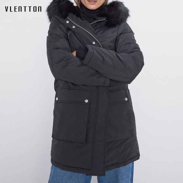 winter thick warm long hooded parka coat women solid detachable fur collar cotton casual jacket outwear female chaqueta mujer, Black
winter thick warm long hooded parka coat women solid detachable fur collar cotton casual jacket outwear female chaqueta mujer, Black