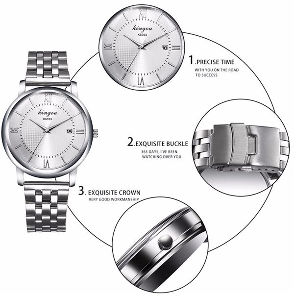 kingou k6003 men's watch round glass dial analog quartz watch casual simple business male clock sports waterproof swimming a1, Slivery;brown 
kingou k6003 men's watch round glass dial analog quartz watch casual simple business male clock sports waterproof swimming a1, Slivery;brown