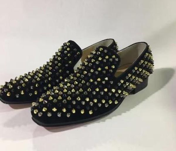 fashion designer brand black glitter spikes red bottom loafers shoes mens flats wedding party male gentlemen dress oxford shoes c25
fashion designer brand black glitter spikes red bottom loafers shoes mens flats wedding party male gentlemen dress oxford shoes c25