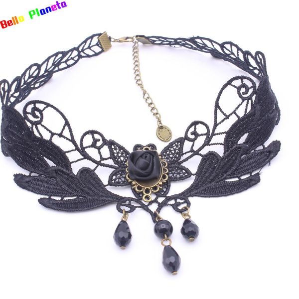 2018 new court retro necklace fashion personality black lace clavicle neck necklace tassel drop accessories, Silver
2018 new court retro necklace fashion personality black lace clavicle neck necklace tassel drop accessories, Silver