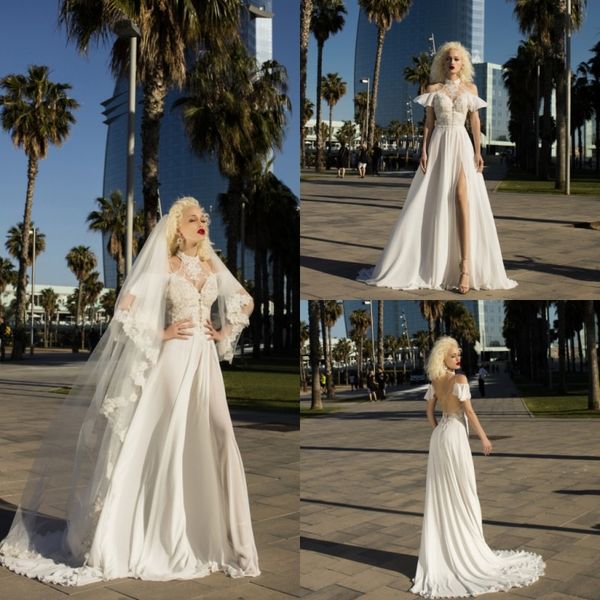 daria karlozi chiffon wedding dresses high neck lace side split bohemia wedding dress beach bridal gowns boho robe de mariée, White
daria karlozi chiffon wedding dresses high neck lace side split bohemia wedding dress beach bridal gowns boho robe de mariée, White