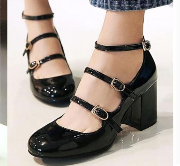 2019 women's shoes in spring and autumn with new style high heel coarse heel round head@1014, Black
2019 women's shoes in spring and autumn with new style high heel coarse heel round head@1014, Black