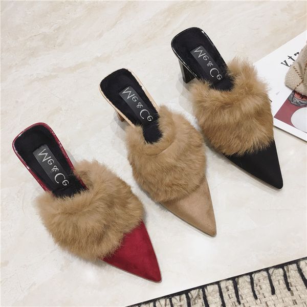 mules shoes woman pointed toe velvet furry slippers thick high heels hair comfy ladies slides fashion flipflops 2020, Black
mules shoes woman pointed toe velvet furry slippers thick high heels hair comfy ladies slides fashion flipflops 2020, Black