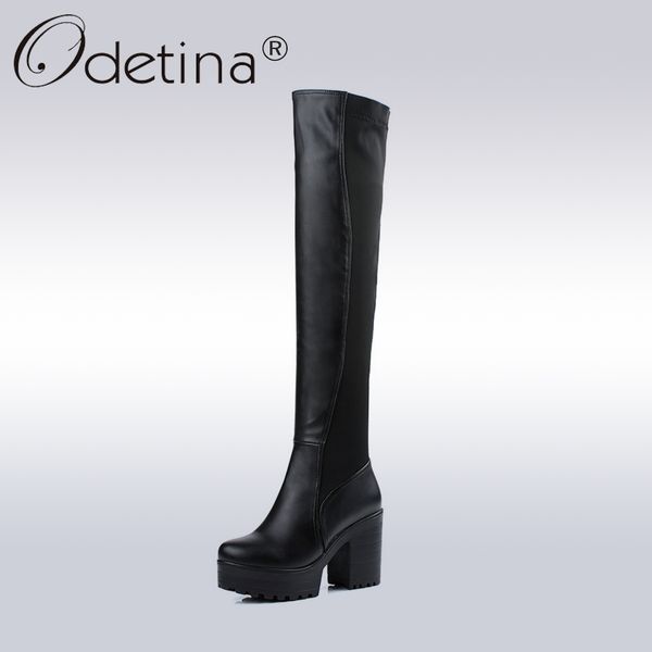 odetina 2018 new fashion women over the knee boots platform thick heels shoes lady high heel slip on long boots plus size 33-43, Black
odetina 2018 new fashion women over the knee boots platform thick heels shoes lady high heel slip on long boots plus size 33-43, Black