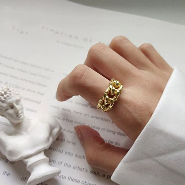 srcoi double layer twist gold color metal hollow open adjustable finger ring 2020 new vintage fashion simple ring women jewelry, Golden;silver
srcoi double layer twist gold color metal hollow open adjustable finger ring 2020 new vintage fashion simple ring women jewelry, Golden;silver