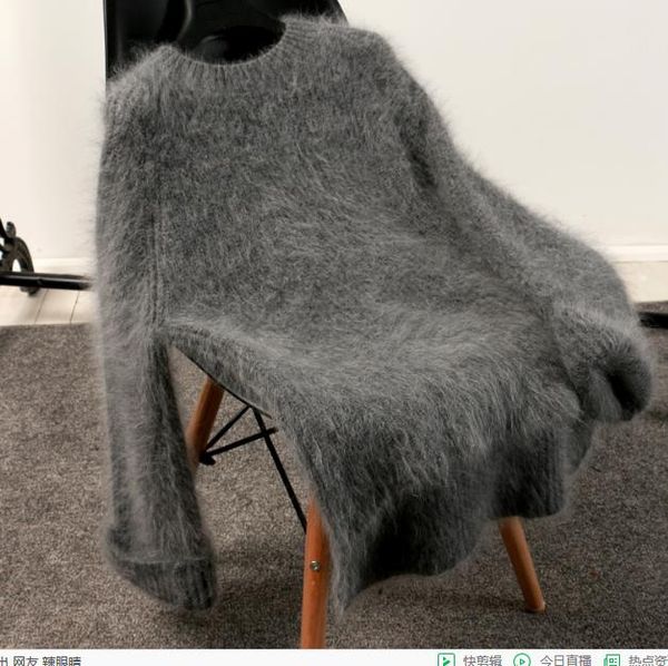 autumn winter new women tunic knitted hairy sweater thick warm pullovers sweaters solid beige dark gray bottoming clothes lj1, White;black
autumn winter new women tunic knitted hairy sweater thick warm pullovers sweaters solid beige dark gray bottoming clothes lj1, White;black