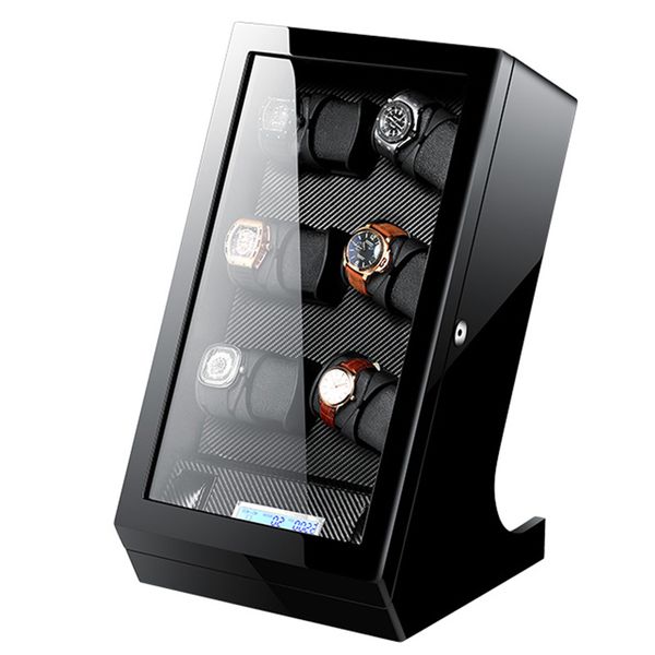 auto watch winder case wood clock casket watch winder box lacquer rotate slient motor display clock, Black;blue
auto watch winder case wood clock casket watch winder box lacquer rotate slient motor display clock, Black;blue