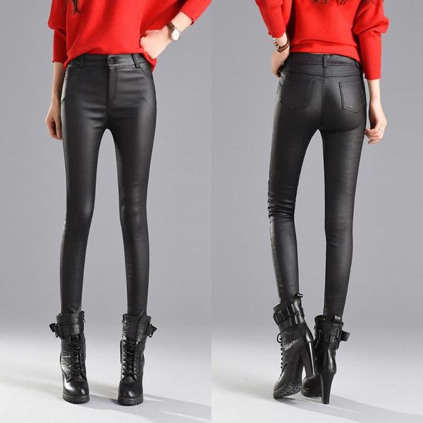 2020 winter women faux leather & capris pu elastic high waist trousers stretchy slim pencil pants leggings female black, Black;white
2020 winter women faux leather & capris pu elastic high waist trousers stretchy slim pencil pants leggings female black, Black;white
