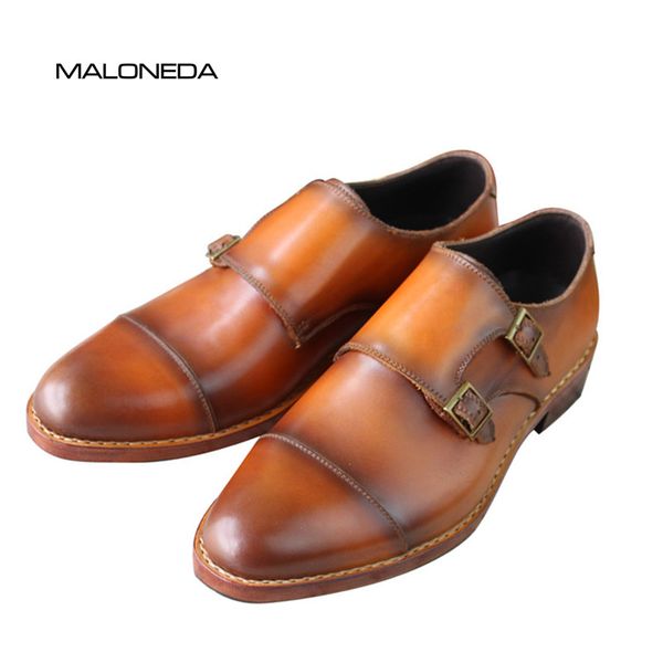 maloneda bespoke goodyear welted genuine leather double monk-strap shoes pure manual mix color, Black
maloneda bespoke goodyear welted genuine leather double monk-strap shoes pure manual mix color, Black