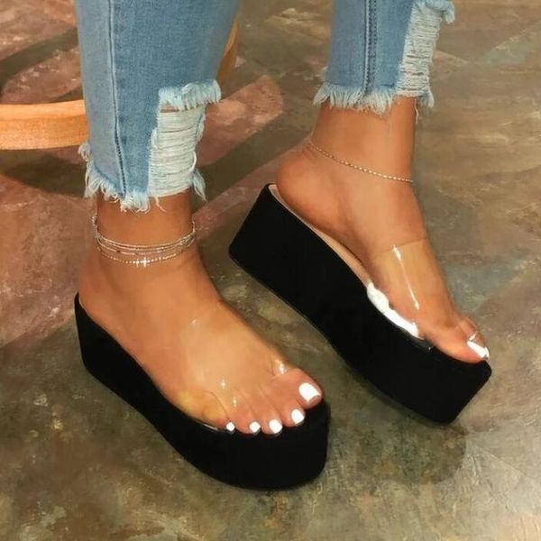 women summer sandals mid heels shoes woman clear transparent slippers slides open toe sandalias mujer sapato feminino h1851, Black
women summer sandals mid heels shoes woman clear transparent slippers slides open toe sandalias mujer sapato feminino h1851, Black