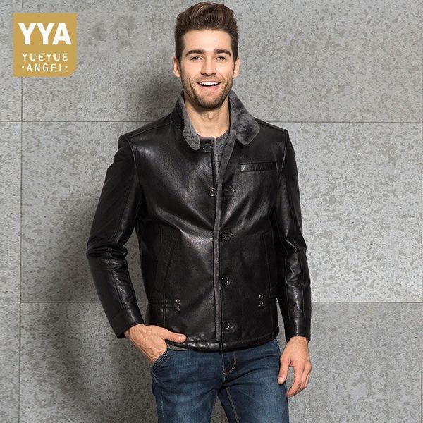 italy winter runway genuine leather mens jacket wool fur lining punk jaqueta de couro slim fit single breasted motorcycle coats, Black
italy winter runway genuine leather mens jacket wool fur lining punk jaqueta de couro slim fit single breasted motorcycle coats, Black