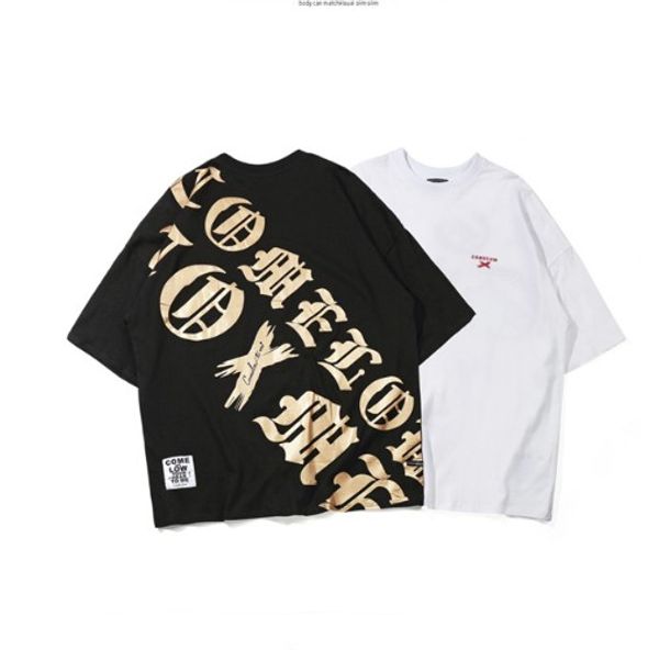 mens tshirt street casual hip hop style letter printed cotton loose style male short sleeve round neck t-shirt ing, White;black 
mens tshirt street casual hip hop style letter printed cotton loose style male short sleeve round neck t-shirt ing, White;black