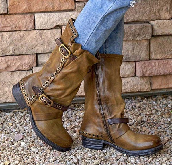 winter boots women pleated warm platform boots med heels ankle high heels soft leather cool retro belt buckle shoes, Black
winter boots women pleated warm platform boots med heels ankle high heels soft leather cool retro belt buckle shoes, Black