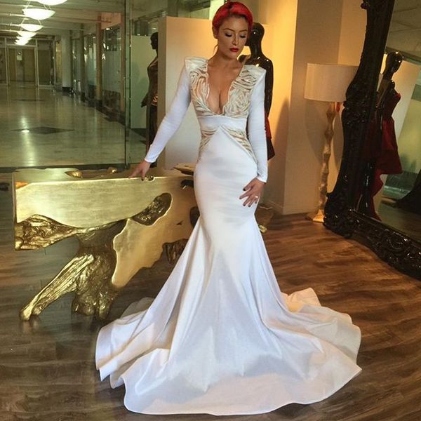 2019 mermaid prom dress elegant v-neck long sleeve formal party gowm plus size pageant dresses custom made, Black
2019 mermaid prom dress elegant v-neck long sleeve formal party gowm plus size pageant dresses custom made, Black