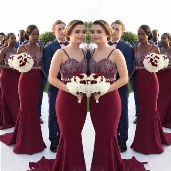 2020 new arrival bridesmaid dresses for weddings burgundy mermaid spaghetti straps lace open back plus size formal maid of honor gown, White;pink
2020 new arrival bridesmaid dresses for weddings burgundy mermaid spaghetti straps lace open back plus size formal maid of honor gown, White;pink