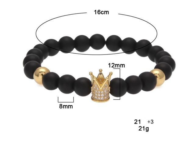 european and american popular designer luxurious frosted black agate bracelet with zircon crown beads hand string hip-hop fashion personalit
european and american popular designer luxurious frosted black agate bracelet with zircon crown beads hand string hip-hop fashion personalit