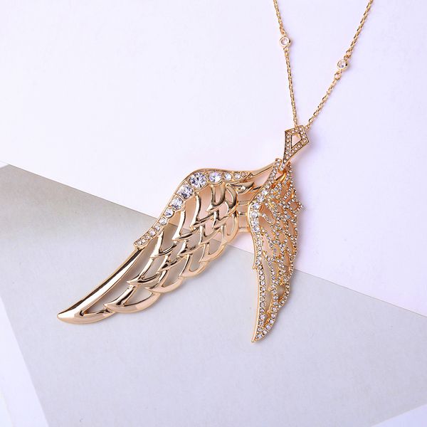 angle wings pendants long necklace gold color crystal adjustable sweater chains for women new arrival fashion jewelry in box, Silver
angle wings pendants long necklace gold color crystal adjustable sweater chains for women new arrival fashion jewelry in box, Silver
