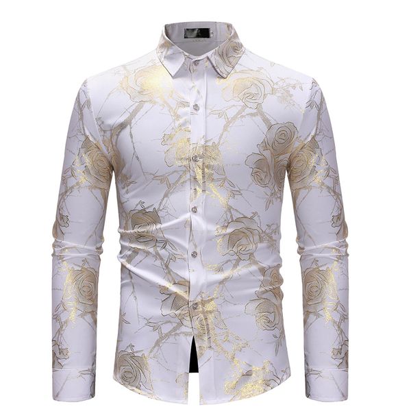 fashion floral print shirt mens stand collared shirt gold rose flower hippie club dance high collar for men, White;black
fashion floral print shirt mens stand collared shirt gold rose flower hippie club dance high collar for men, White;black