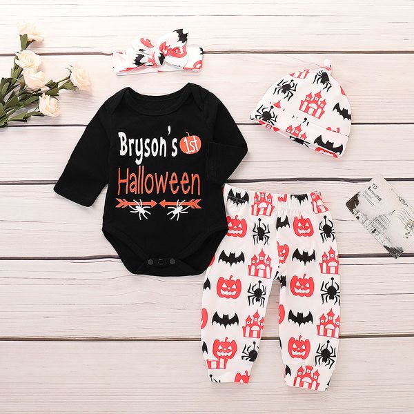 INS Baby Kids Halloween Romper + Pant + hat + Headband Pumpkin Bat Print long sleeve Hat cotton baby clothes children's wear set
INS Baby Kids Halloween Romper + Pant + hat + Headband Pumpkin Bat Print long sleeve Hat cotton baby clothes children's wear set