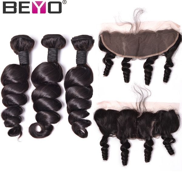 beyo loose wave bundles with frontal closure human hair 3 bundles with closure brazilian hair weave bundles remy hair extension, Black;brown
beyo loose wave bundles with frontal closure human hair 3 bundles with closure brazilian hair weave bundles remy hair extension, Black;brown