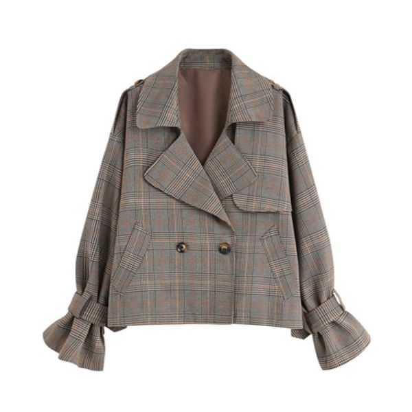 women's jackets women casual streetwear short windbreaker coat spring autumn winter female loose jacket plaid coats, Black;brown
women's jackets women casual streetwear short windbreaker coat spring autumn winter female loose jacket plaid coats, Black;brown