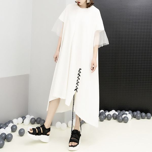 2019 suit-dress woman xia kuansong punk bandage gauze split joint short sleeve bf wind dress, White;black
2019 suit-dress woman xia kuansong punk bandage gauze split joint short sleeve bf wind dress, White;black