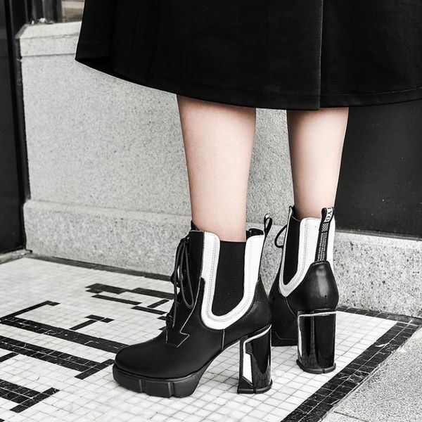 high heels women ankle boots lace up chealsea booties mix color fashion design plus size ladies shoes platform boot, Black
high heels women ankle boots lace up chealsea booties mix color fashion design plus size ladies shoes platform boot, Black