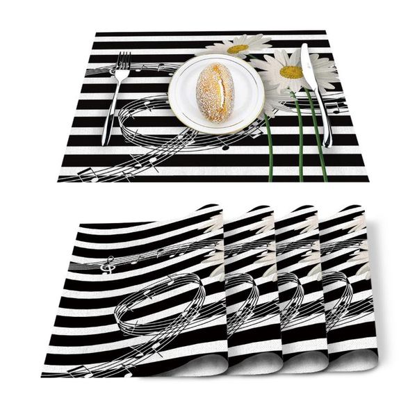 chrysanthemum music note black and white cotton linen kitchen placemat dining table mat pads cup mats home decor
chrysanthemum music note black and white cotton linen kitchen placemat dining table mat pads cup mats home decor
