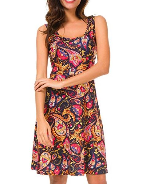 uget women sleeveless beach dress casual flared floral tank dress, Black;gray
uget women sleeveless beach dress casual flared floral tank dress, Black;gray